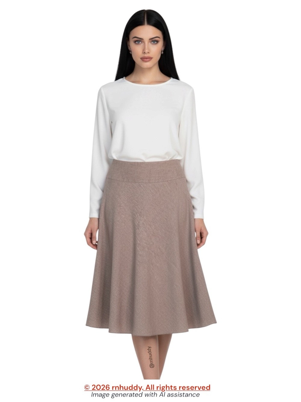 Nic + Zoe size 8 linen blend midi skirt